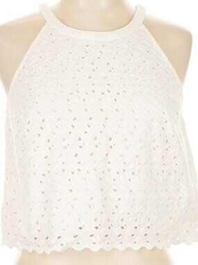 Lilly Pulitzer White Eyelet Halter-neck Tank - Women's 10 - NWOT